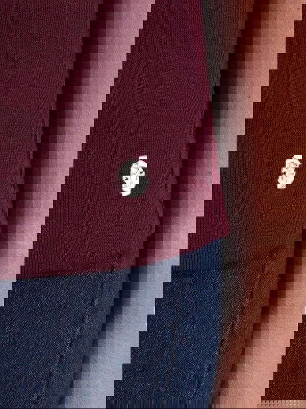 PennyPlain High Back V-neck Top - Wine