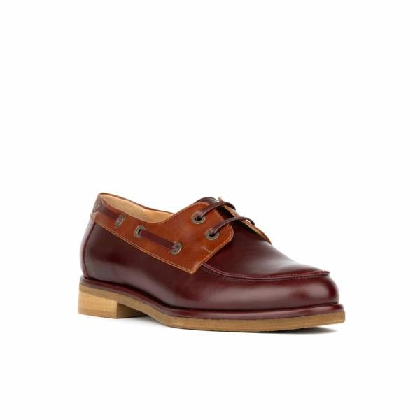 Embassy London Boatie - Brown Mix - Women's leather boat shoe