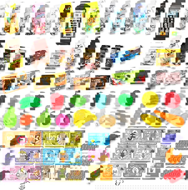 deAO Toys Kids Easy to Assemble Shopping Cart with Groceries, POS Machine, Plastic Money, Credit Cards and Shopping Cards - Red