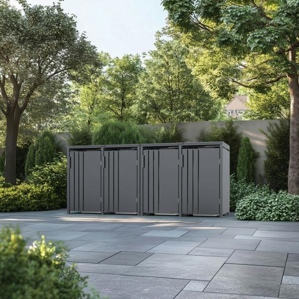 Phoenix Safe Phoenix GB4400AA Outdoor Quad Wheelie Bin Store for 4 x 240L Bins in Anthracite