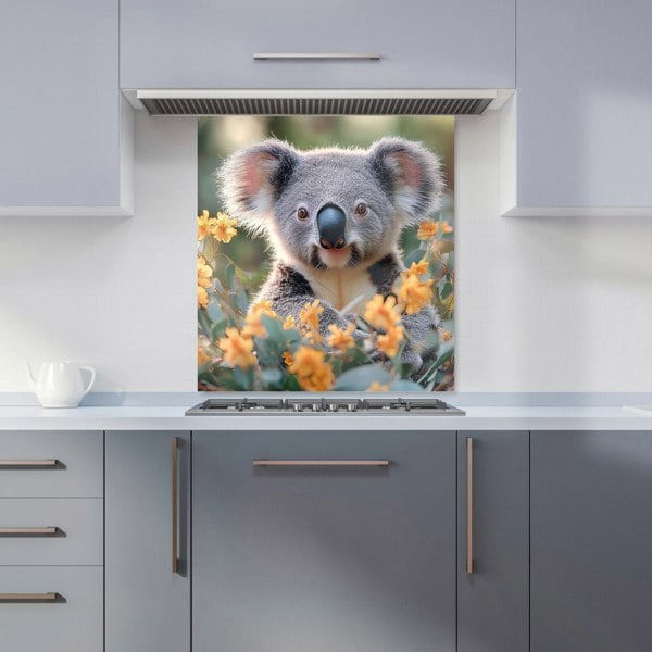 Warren Reed Koala Bear in Field Glass Kitchen Splashback - 00043