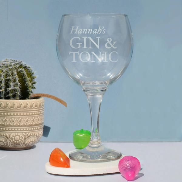 Abode Home & Gifts Personalised Gin & Tonic Balloon Glass
