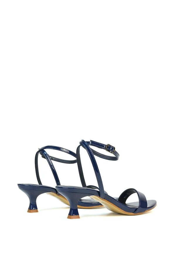 XY LONDON Kitten Low Heel Strappy Sandal Two Part Heeled Shoes