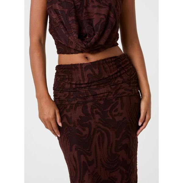 Pink Vanilla Jersey Jacquard Ruched Side Skirt