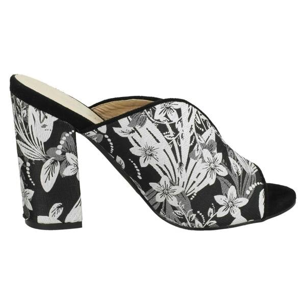 Spot On Ladies Spot On High Chunky Heel Mules