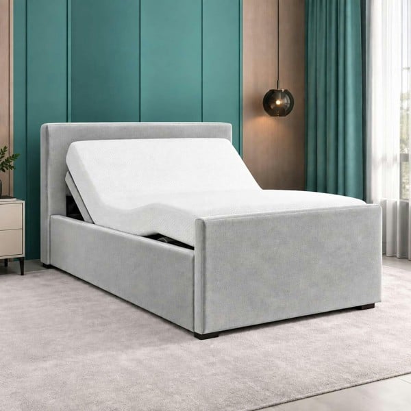 Paradise Beds Luxury Electric Mobility Electric Adjustable Bed With Memory Mattress - Silver