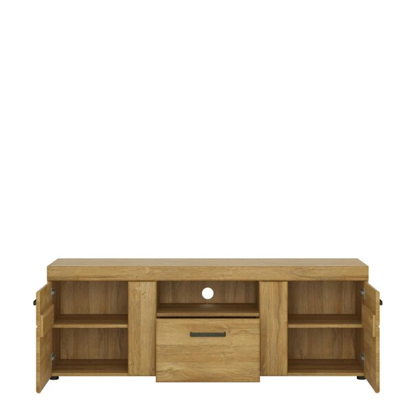 Wyld Haus Cortina 2 Door 1 Drawer Tall TV Cabinet in Grandson Oak