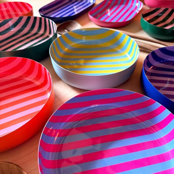 Love Frankie Medium Stripy Bowls - 5 Colours Available