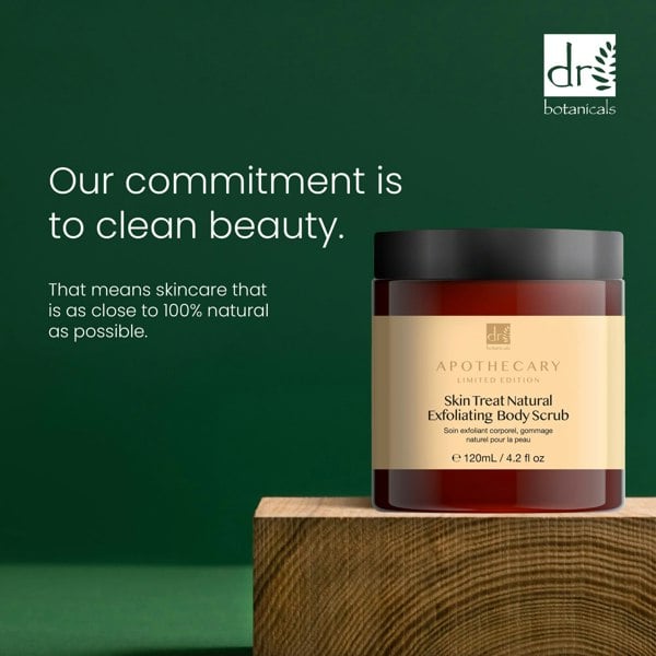 PO2DB401 Dr Botanicals Skin Treat Natural Exfoliating Body Scrub 120ml Twin Value Savings Pack