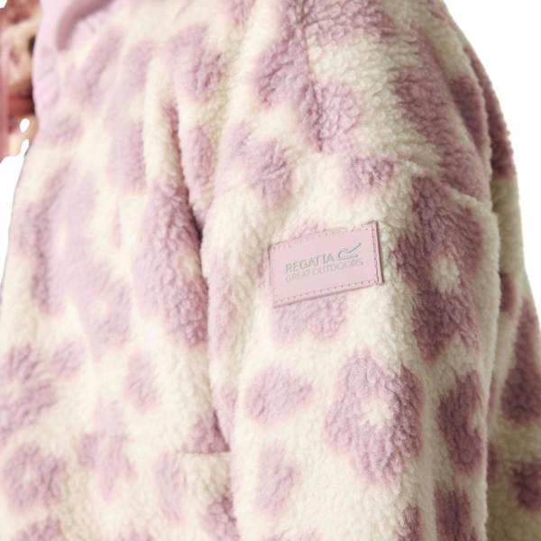 Regatta Childrens/Kids Eva Floral Fleece Top - Vanilla/Powder Lilac - 