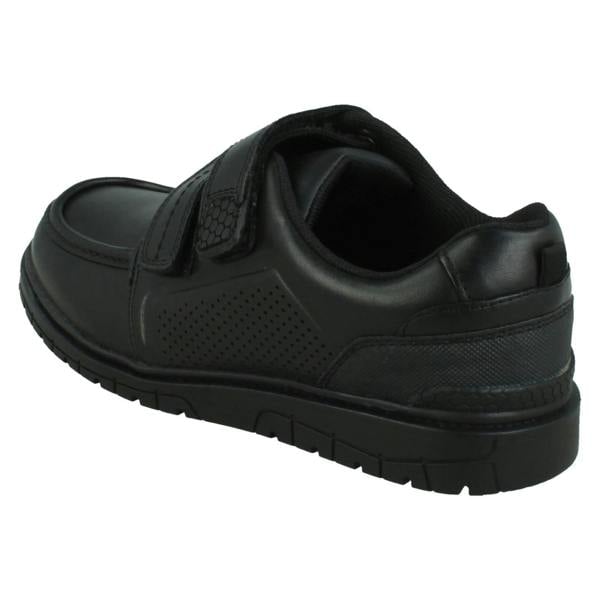 Spot On Boys Double Strap Black Leather School Shoes N1151