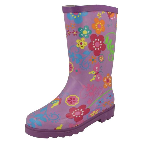 Spot On Girls Spot On Flower Print Boots