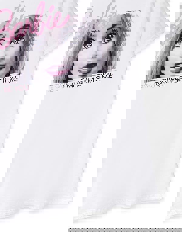 Barbie Womens White Barbie Doll Short Sleeved T-Shirt