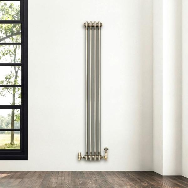 Monstershop Traditional 2 Column Radiator - 1500 x 200mm - Raw Metal