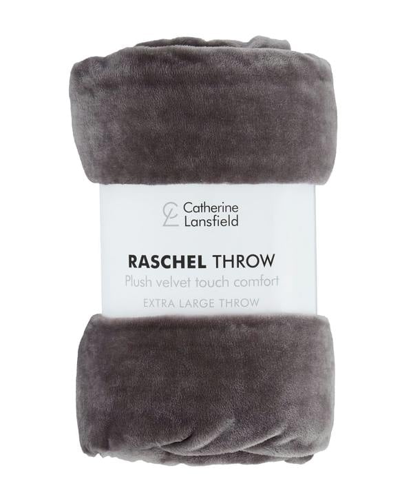 Velvet Raschel Throw Charcoal 200 x 240