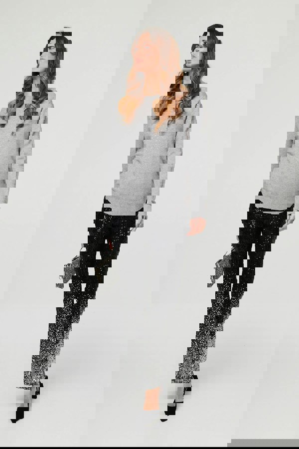 Grey | Sparkle Detail Relaxed Jumper
