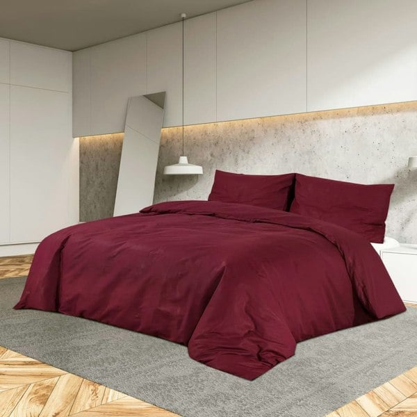 Berkfield Duvet Cover Set Bordeaux 240x220 cm Cotton