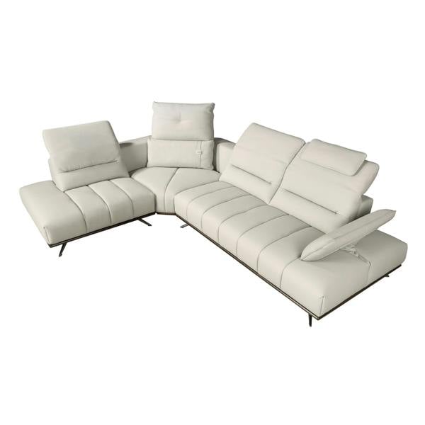 Angel Cerdá Corner sofa in light grey leather 6243/6244