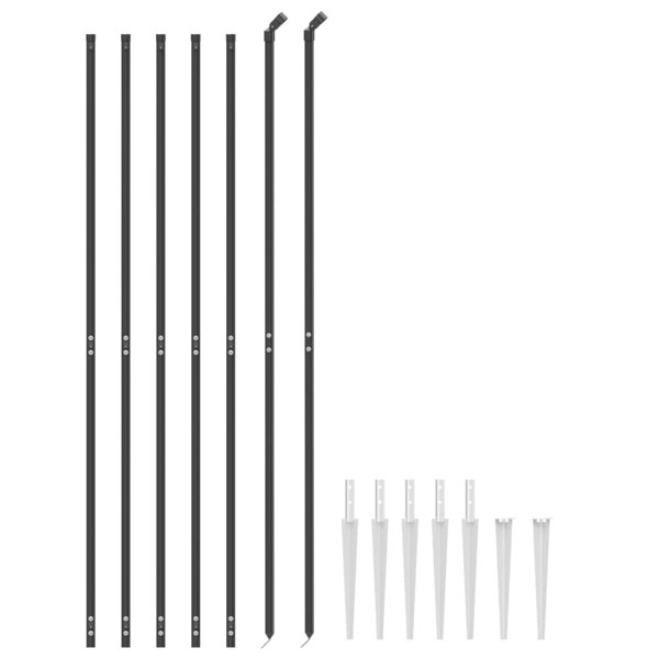 Berkfield Wire Mesh Fence with Spike Anchors Anthracite 1.6x10 m