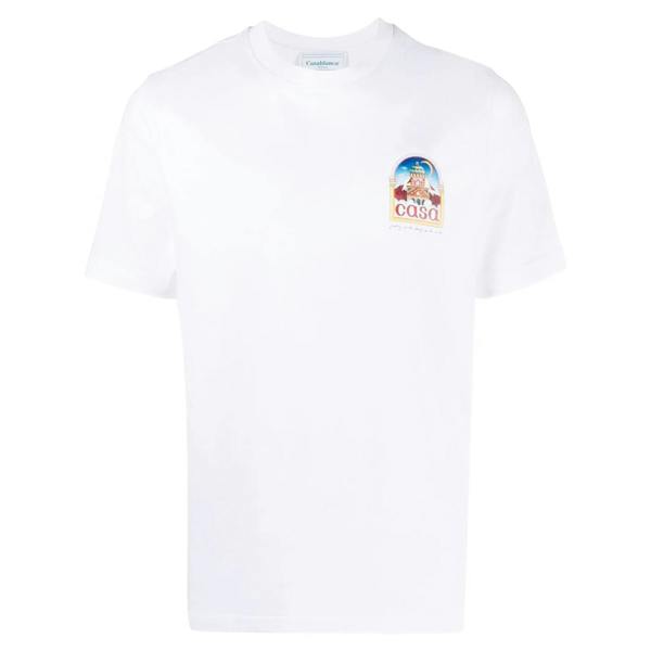Casablanca Printed Vue De L'Arche Printed T-Shirt in White T-Shirt   in  White