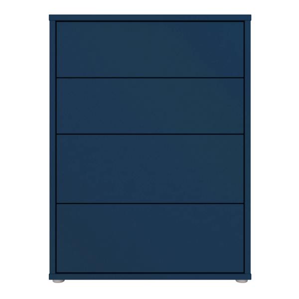 Alice Springs 4 Drawer Chest with Push-to-Open Drawers in Night Blue