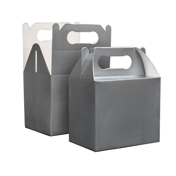 Silver Cardboard Party Food Boxes in 10, 20 or 30 Pack Sizes for Cakes, Snacks and Treats image 1