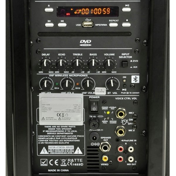 2x 100W Outdoor Portable PA Speaker System Bluetooth Wireless Rechargeable UHF