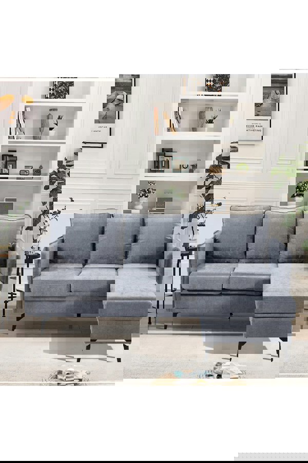 Living and Home 3-Seater Upholstered Corner Sectional Sofa