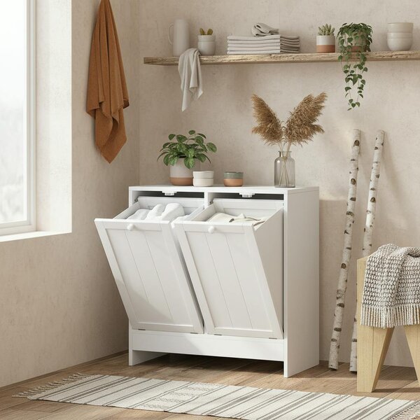 Wyld Haus Nema White Double HamFauxr Laundry Storage Cabinet