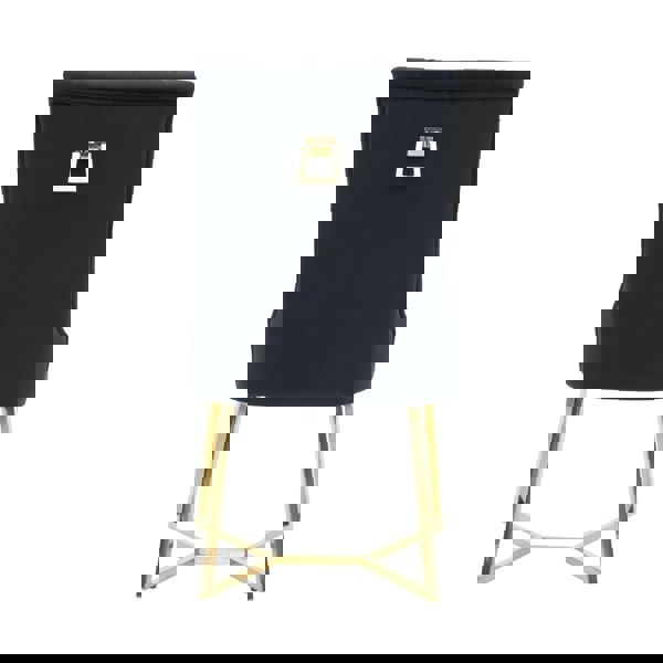 Life Interiors Sinlge Ambra Modern Velvet Dining Chairs with Gold Legs & Ring Handle - Tufted Back, Plush Foam Seat, Luxury Accent Chair