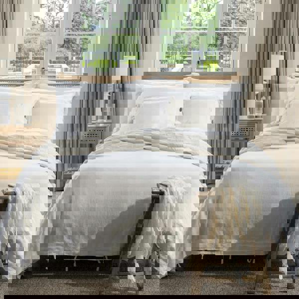 Soak&Sleep White French Linen 40cm Deep Fitted Sheets