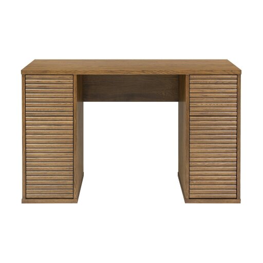Wyld Haus Mandarina Retro Natural Walnut Ribbed Desk with Storage