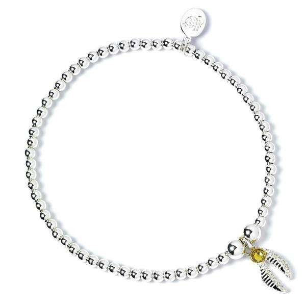 Harry Potter sterling silver Golden snitch ball bead bracelet with crystals