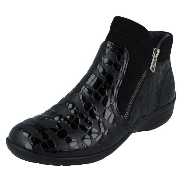 Remonte Ladies Remonte Wide, Double Zip Ankle Boots R7677
