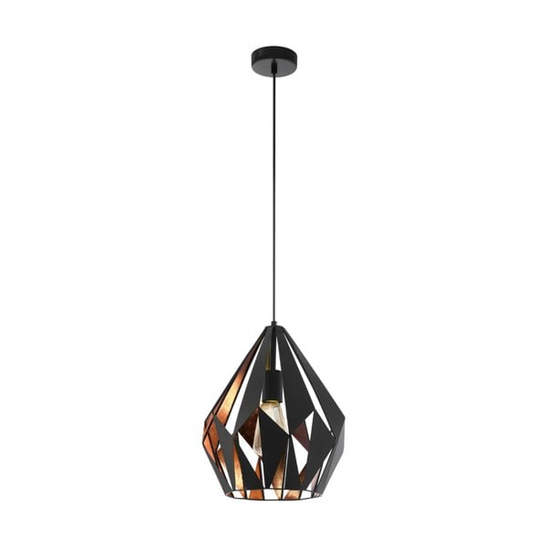 EGLO Carlton 1 Black/Copper Single Pendant Light