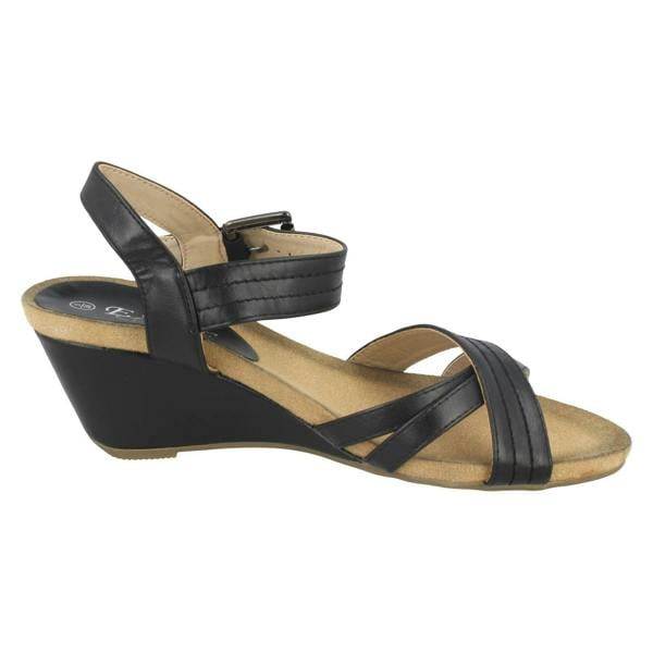 Eaze Ladies Eaze High Wedge Ankle Sandals