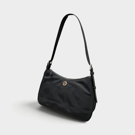 Tory Burch Nylon Zip Tote top Shoulder Bag Black