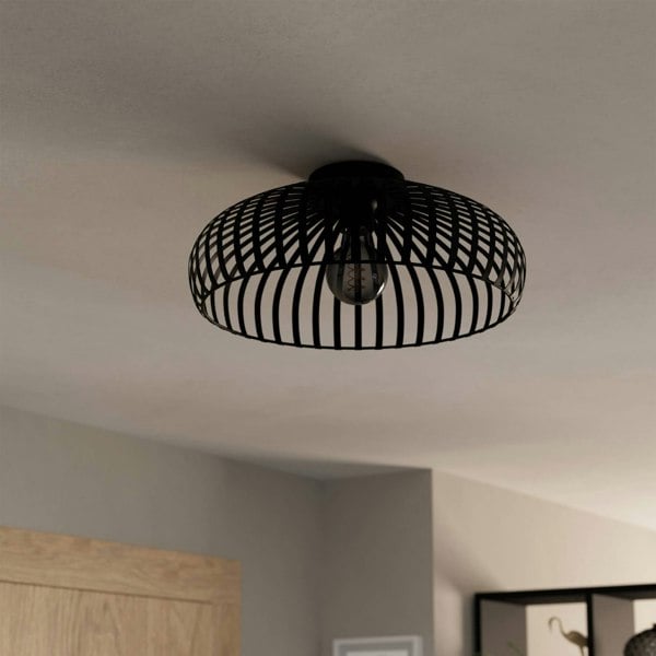 EGLO Mogano 3 Wireframe Black Flush Ceiling Light ⌀: 43cm