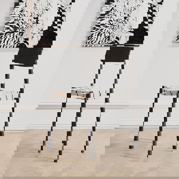 Eden Dining Chair, Black, Solid Wood & Linen-Weilai Concept-Weilai Concept