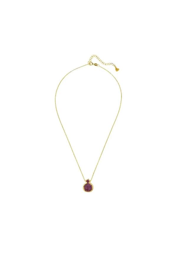 Pomegranate Ruby Pink Pendant Necklace Gold - LATELITA Necklaces