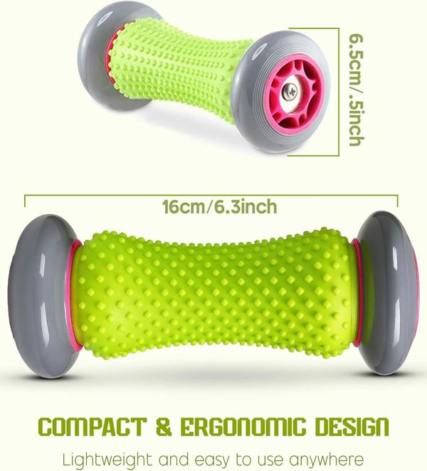 ROMIX Foot Massage Roller and Spiky Massage Ball Set, Deep Tissue Massage Tools for Feet, Hands, Arms and Legs