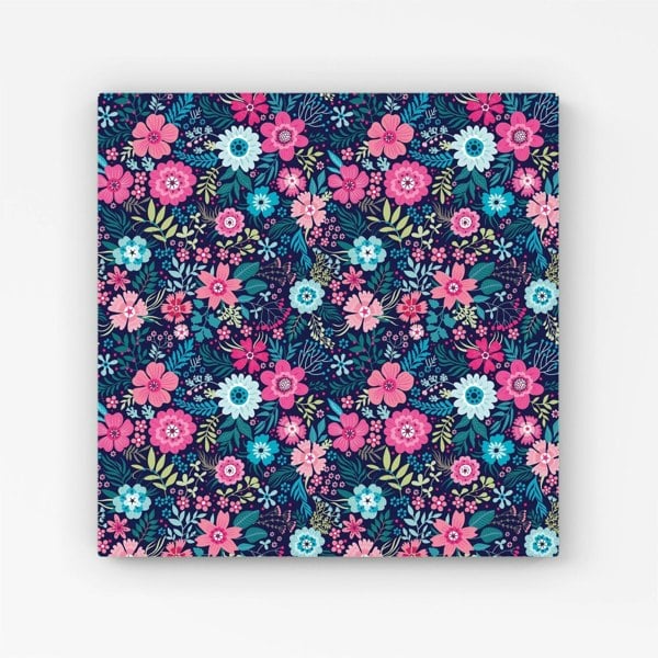 Warren Reed Cute Colourful Flower Pattern Canvas