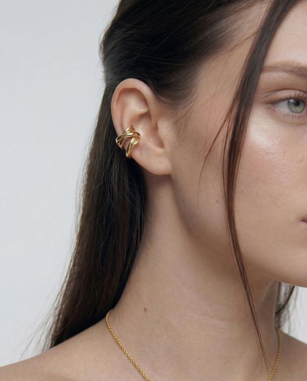 Elk & Bloom 14k Molten Gold Huggie Hoop Ear Cuff
