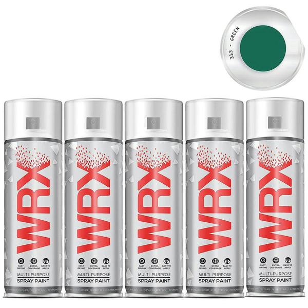 WRX 5X WRX Flat Green Spray Paint Acrylic 400ml