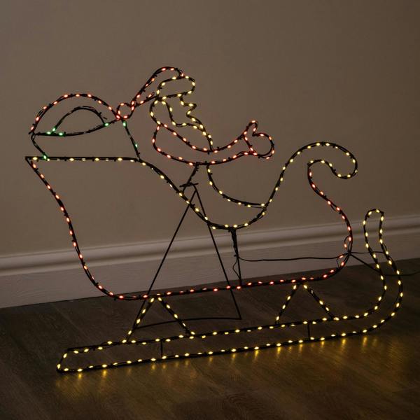Samuel Alexander Santa’s Sleigh & Reindeer Light Up Christmas Silhouette with 662 LEDs