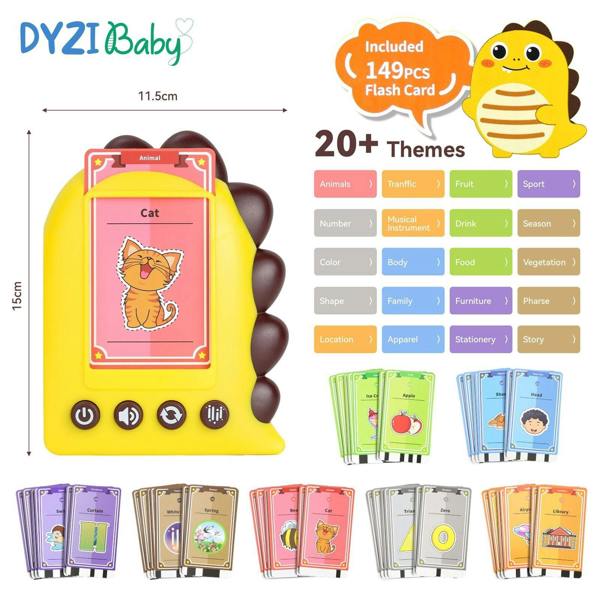Dyzi Interactive Learning Cards for Toddlers 2-6: 150 Preschool Flashcards