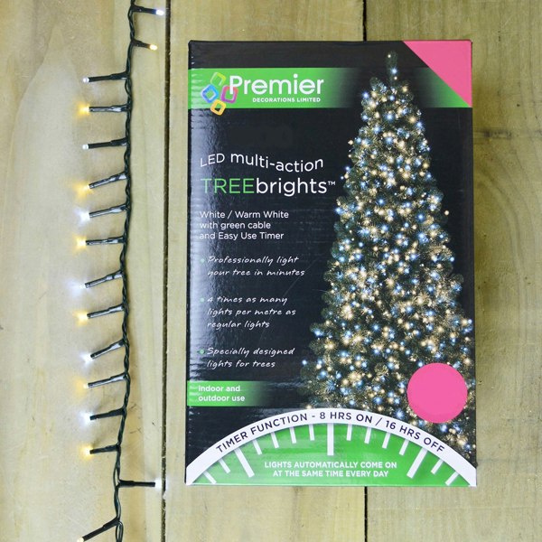 Samuel Alexander 2000 LED 50m Indoor Outdoor Christmas Multi Function Mains Operated String Lights with Timer in Cool & Warm White