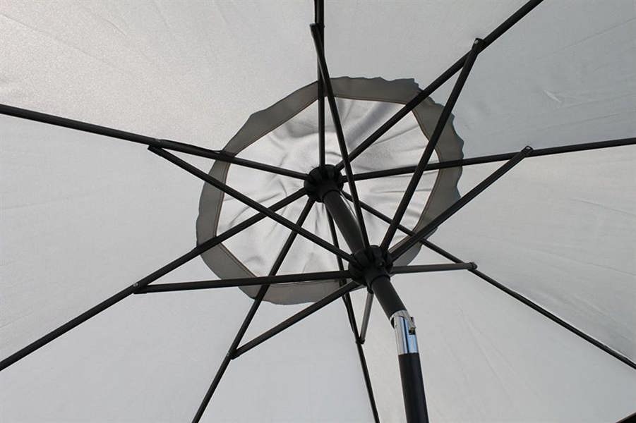 2.7M Wide Garden Parasol With Tilt and Crank-Grey