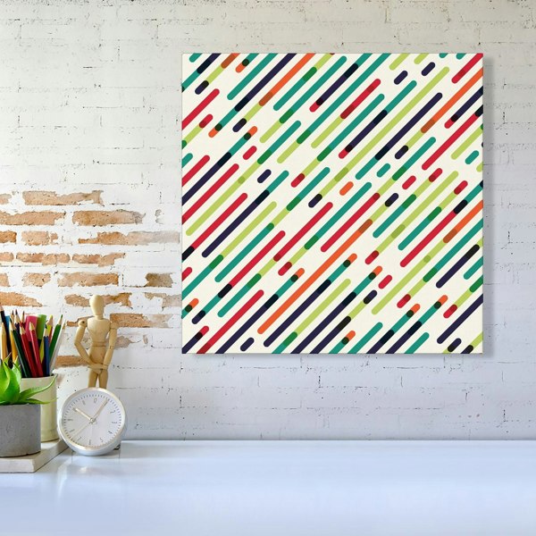 Warren Reed Coloured Diagonal Abstract Pattern Canvas