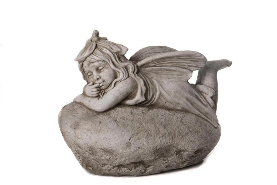 Lying Fairy on Rock Garden Ornament